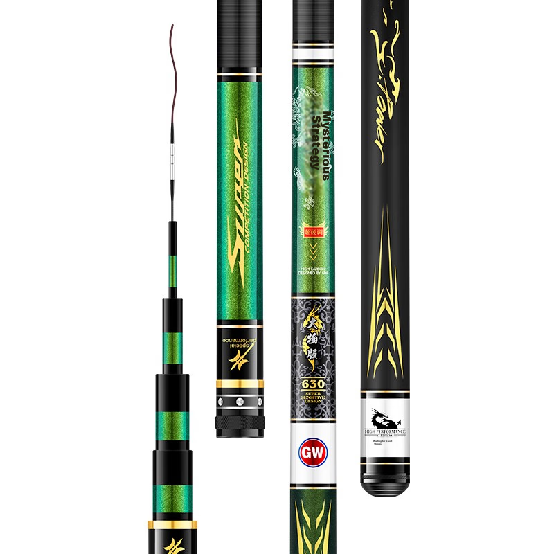 GW Guangwei Fishing Rod Xuance Ji Big Fish Version, 6.3 Meters, Grass Green Big...