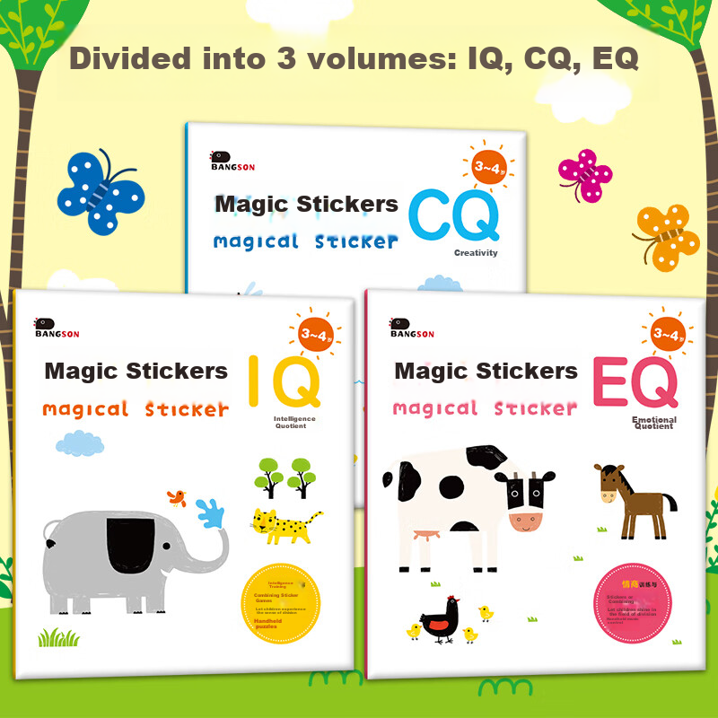 BANGSON Magic Sticker Books for 3-4 Year Old Children, Quiet Book Sticker Pictur...