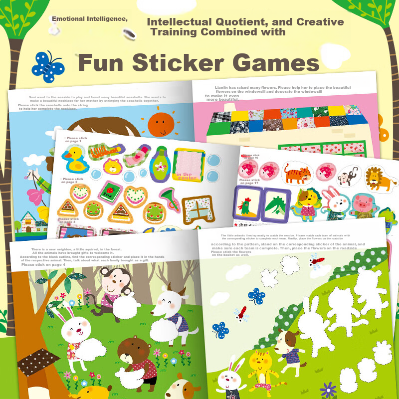 BANGSON Magic Sticker Books for 3-4 Year Old Children, Quiet Book Sticker Pictur...