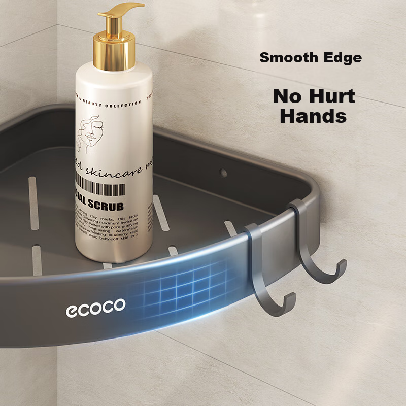 Ecoco No-Drill Bathroom Triangle Storage Rack, Wall-Mounted Toilet Washstand Org...