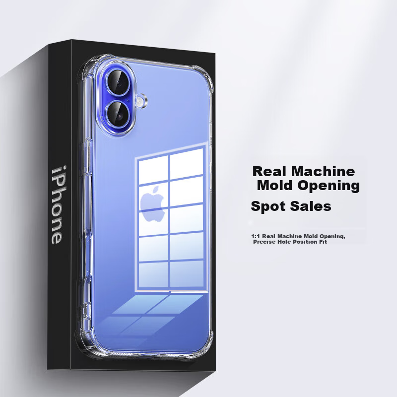 ESCASE Transparent Silicone Soft Shell Case for Apple iPhone 16 Plus, Full Prote...