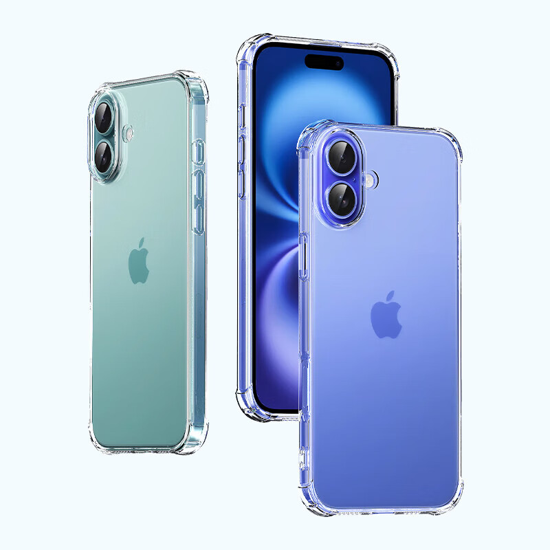 ESCASE Transparent Silicone Soft Shell Case for Apple iPhone 16 Plus, Full Prote...