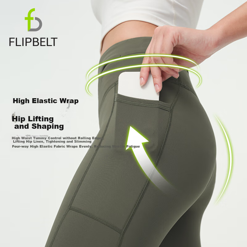 Flipbelt Women's Thin Fleece Cold-Resistant Waist Pack Long Pants, Sports Pants,...