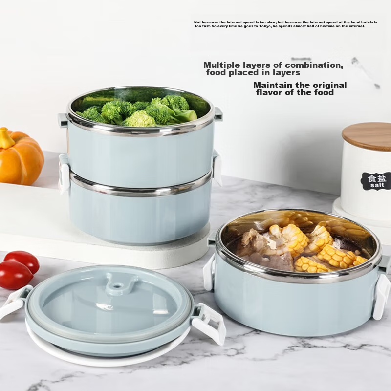 Beisesi 304 Stainless Steel Three-Layer Lunch Box, Multi-Layer Bento Box for Stu...