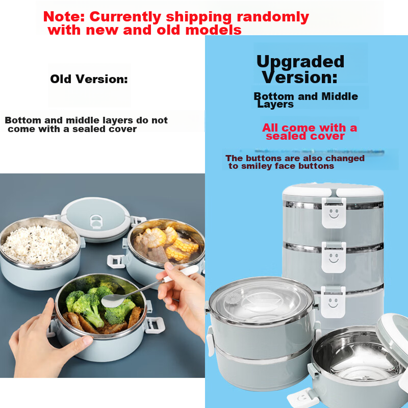 Beisesi 304 Stainless Steel Three-Layer Lunch Box, Multi-Layer Bento Box for Stu...