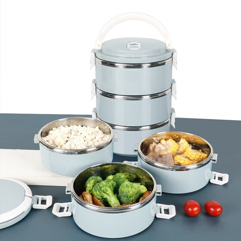 Beisesi 304 Stainless Steel Three-Layer Lunch Box, Multi-Layer Bento Box for Stu...