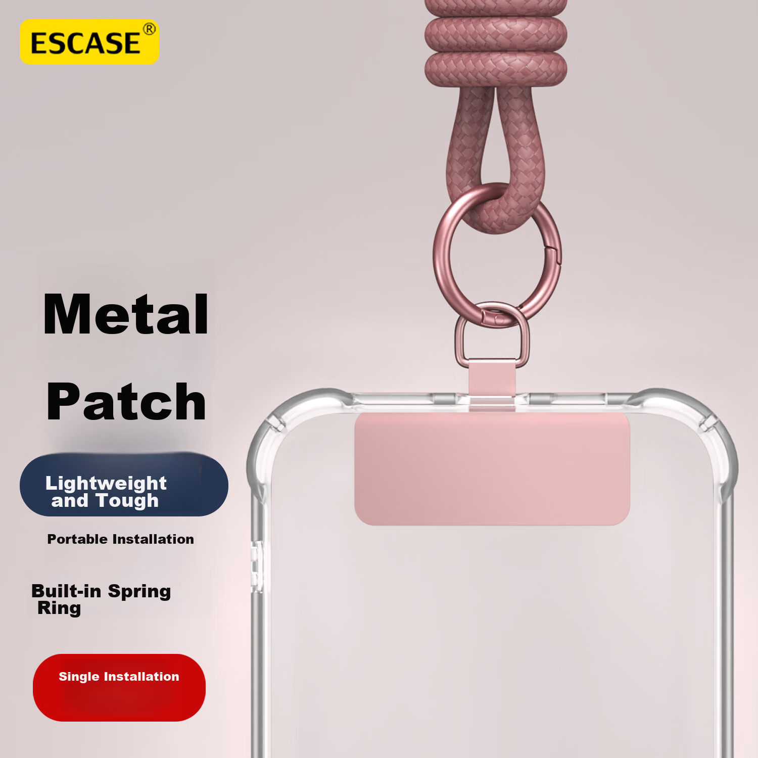 ESCASE Ultra-Thin Metal Clip Phone Case, Universal Clip-On Stand for Huawei, App...