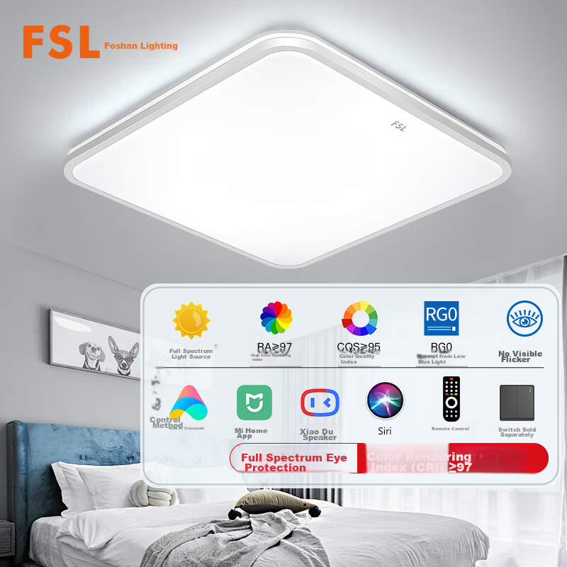 FSL Foshan Lighting Ceiling Light, LED Bedroom Light, Eye-Protecting, High Color...