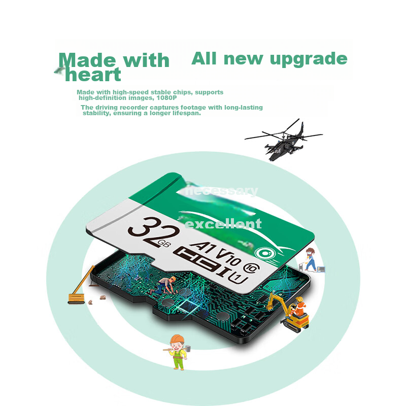 DM Daimai 32GB TF (MicroSD) Memory Card, Green Card, C10 Compatible with Xiaomi,...