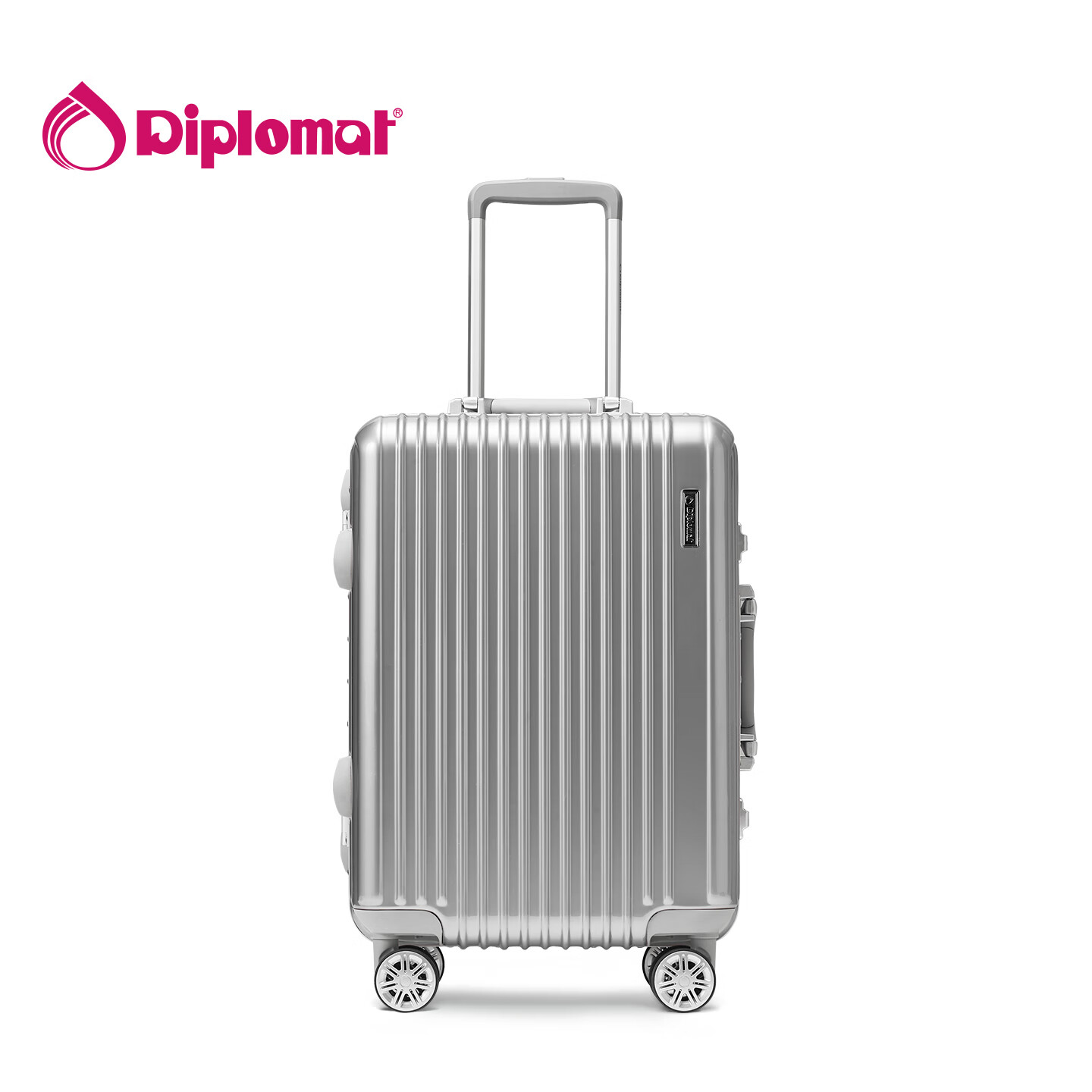 Diplomat Aluminum Frame Trolley Suitcase, Starlight Carry-On Luggage, 20-Inch Tr...
