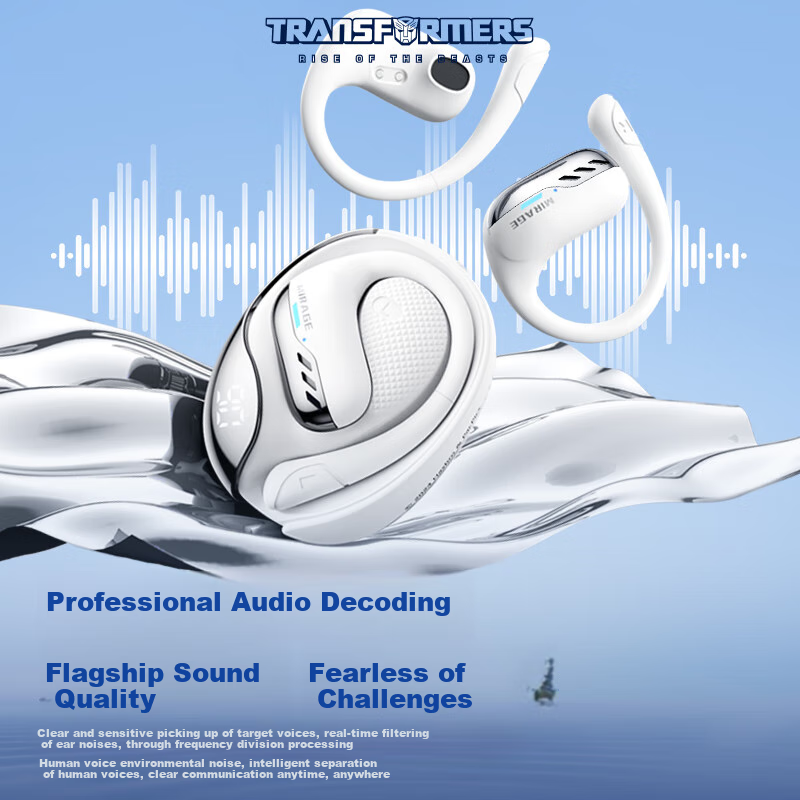 Transformers [Government Subsidy] Bluetooth Headphones, Open-Ear Clip-On Bone Co...