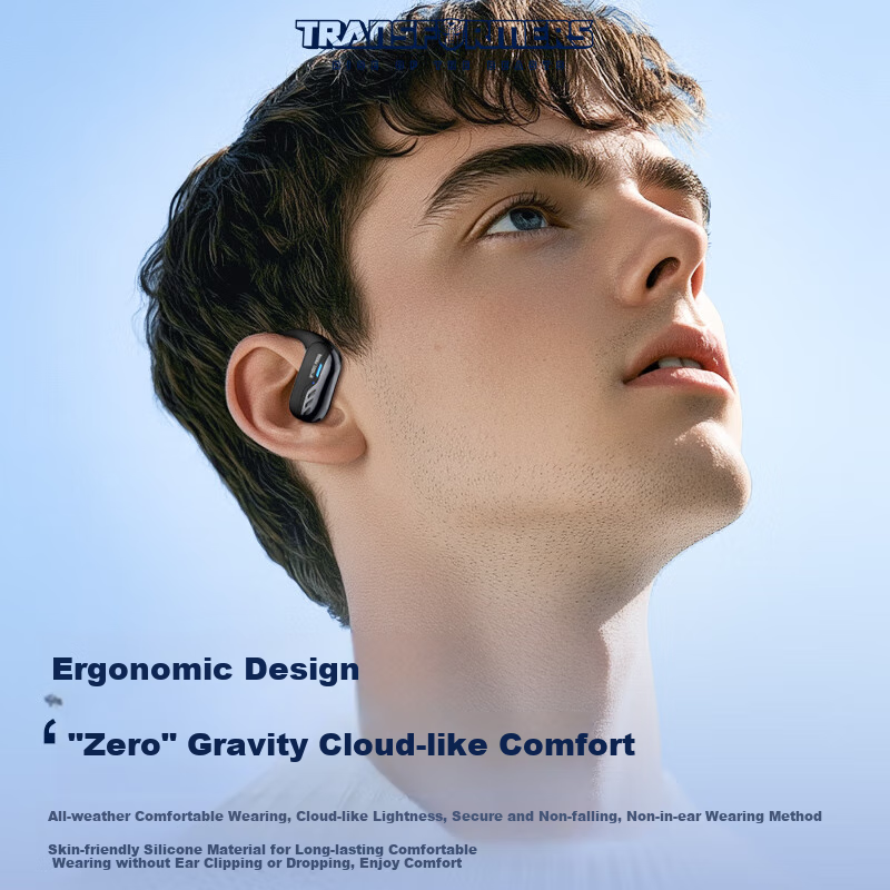 Transformers [Government Subsidy] Bluetooth Headphones, Open-Ear Clip-On Bone Co...