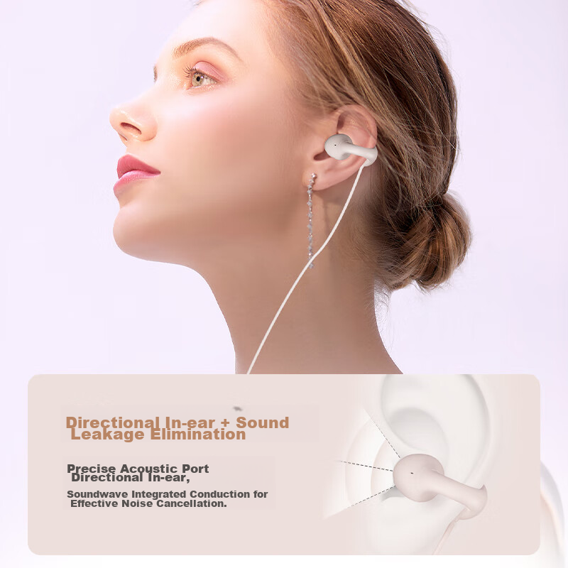 DIVO In-Ear Clip-On Wired Headphones, Bone Conduction, Sports, 1.2m Cable Length...