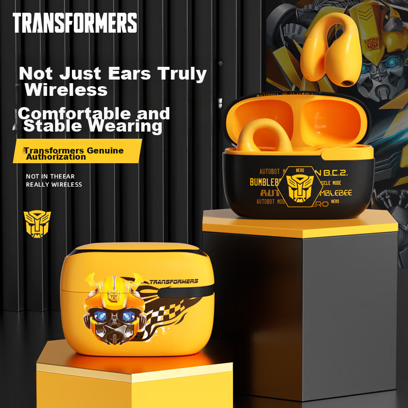 Transformers Bluetooth Headphones, Clip-On Open-Concept Bone Conduction, Not In-...