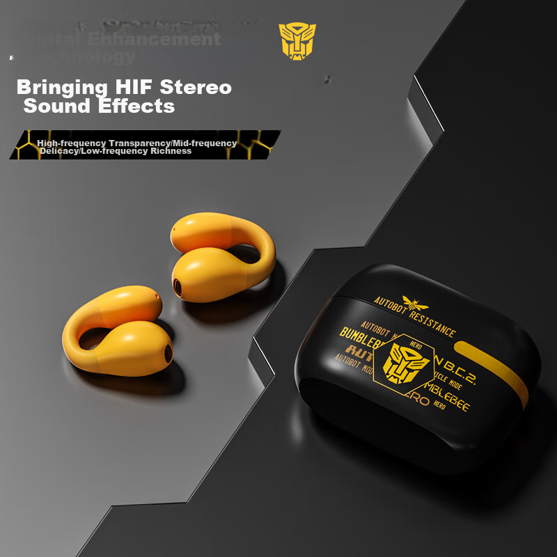 Transformers Bluetooth Headphones, Clip-On Open-Concept Bone Conduction, Not In-...