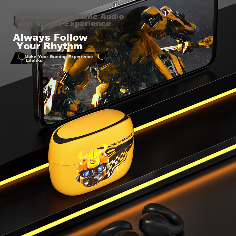 Transformers Bluetooth Headphones, Clip-On Open-Concept Bone Conduction, Not In-...