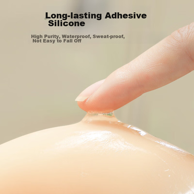 FitonTon Invisible Silicone Breast Pads, Strapless Bra for Women, Push-Up Front...