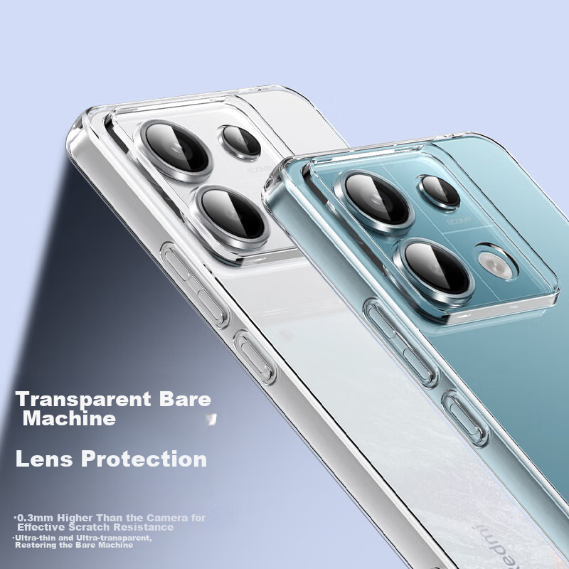 ESCASE Phone Case for Redmi Note 13 Pro, Transparent Full Coverage Ultra-Thin Sh...