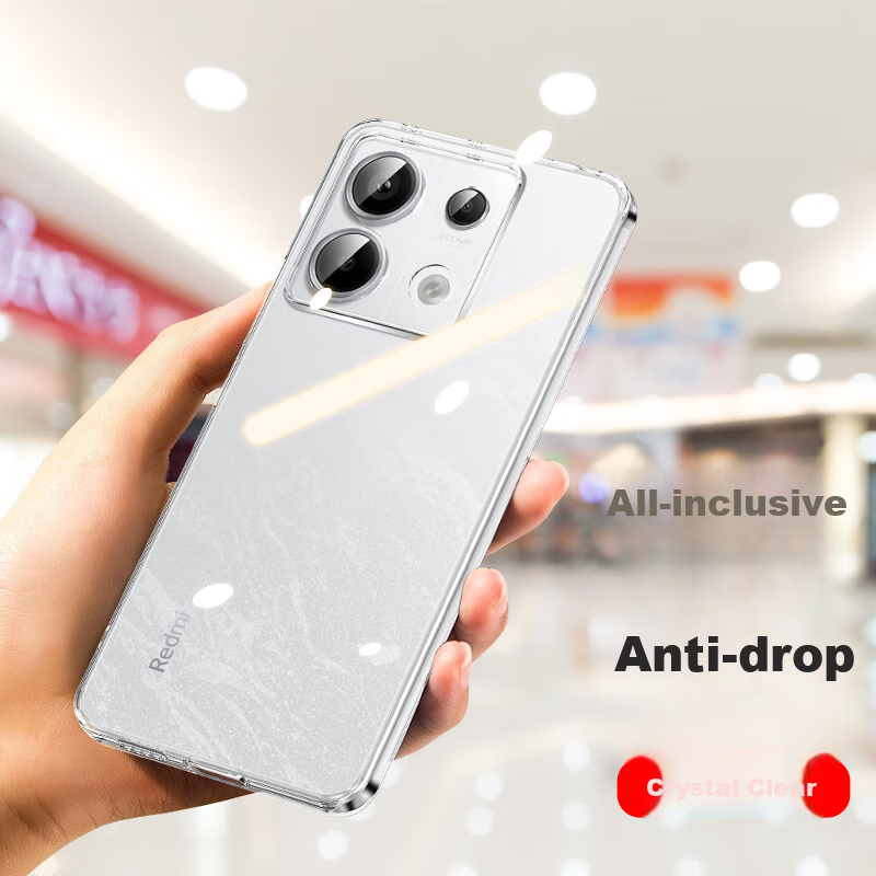 ESCASE Phone Case for Redmi Note 13 Pro, Transparent Full Coverage Ultra-Thin Sh...