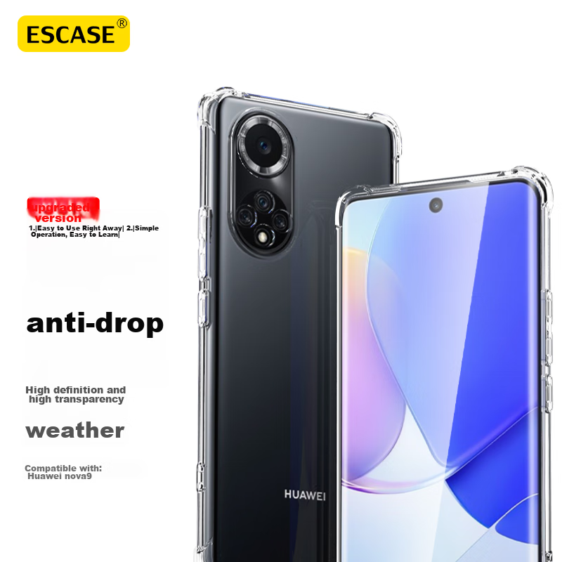 ESCASE Huawei Nova 9 Phone Case, Hi Nova 9 Protective Cover, TPU Full Coverage T...