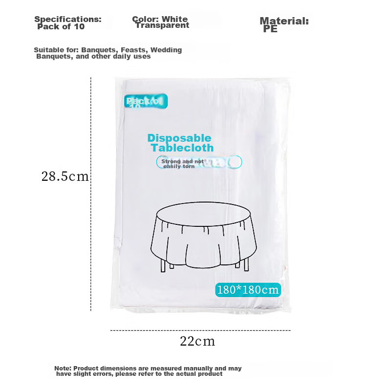 Edo Disposable Tablecloth [Thickened 180*180cm] 10 Waterproof Picnic Tablecloths...