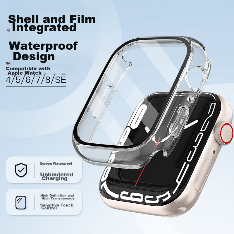 BHO Compatible Apple Watch Protective Case, Full Coverage Tempered Glass Screen...