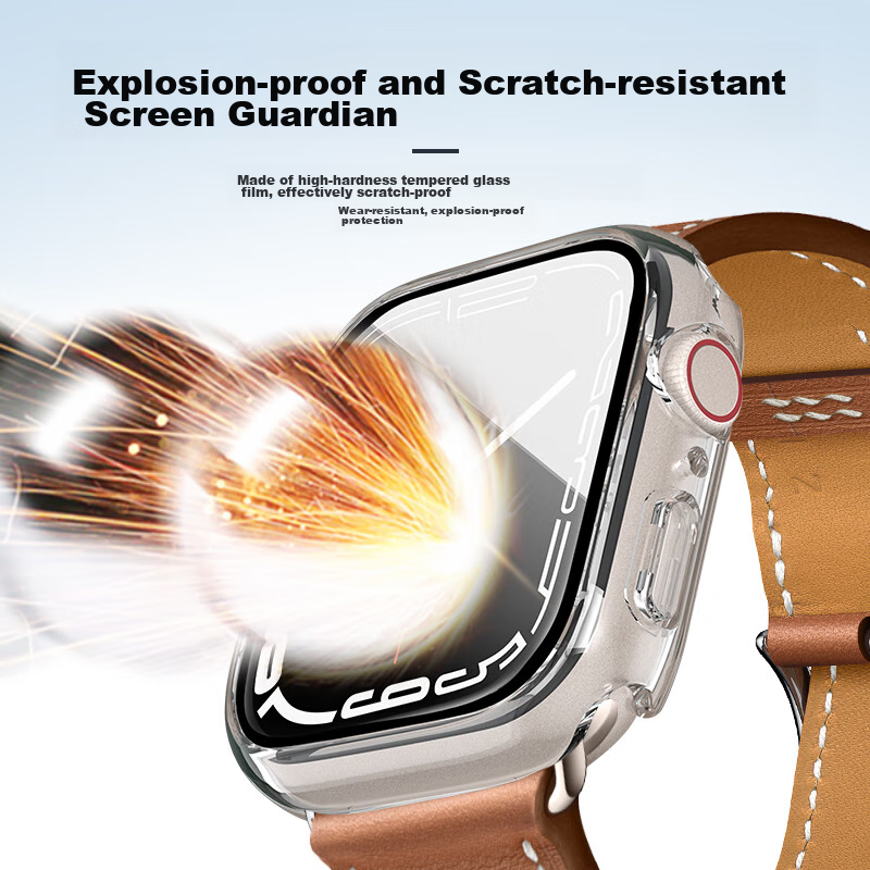 BHO Compatible Apple Watch Protective Case, Full Coverage Tempered Glass Screen...