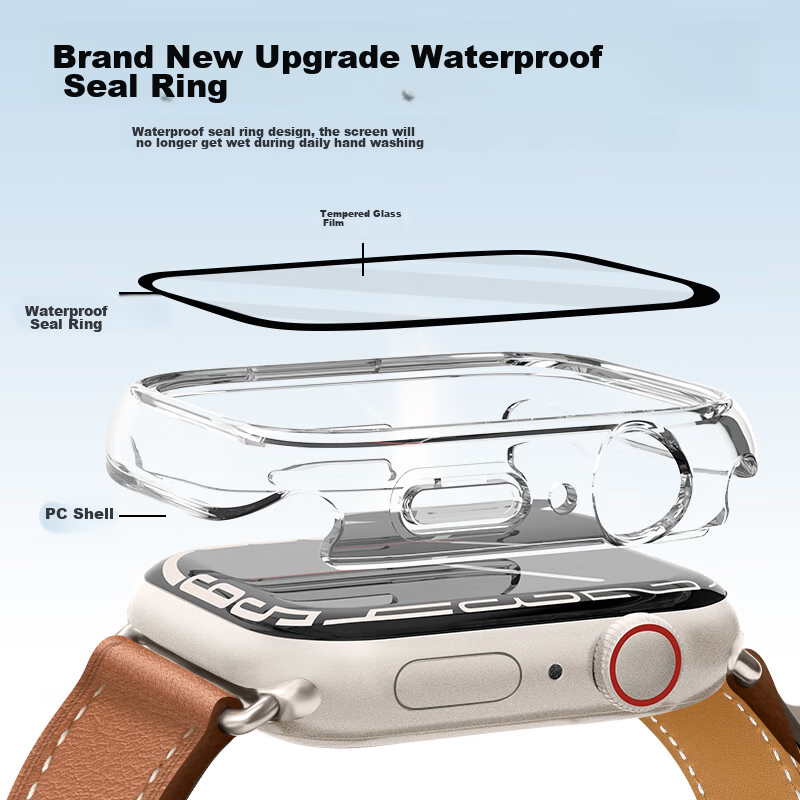 BHO Compatible Apple Watch Protective Case, Full Coverage Tempered Glass Screen...