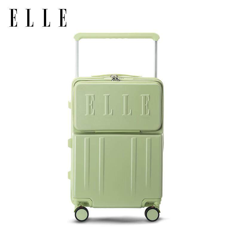 ELLE Front-Opening Suitcase, Wide Handle, Large Capacity Travel Case, Zipper Sui...
