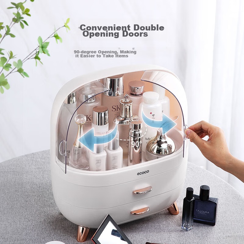 Ecoco Cosmetic Storage Box, Makeup Organizer, Desktop Vanity, Skincare Container...