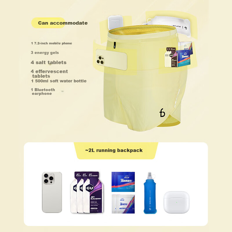 Flipbelt Air Shorts 3.0 Women's Waist Pack Shorts Breathable Running Sports Pant...