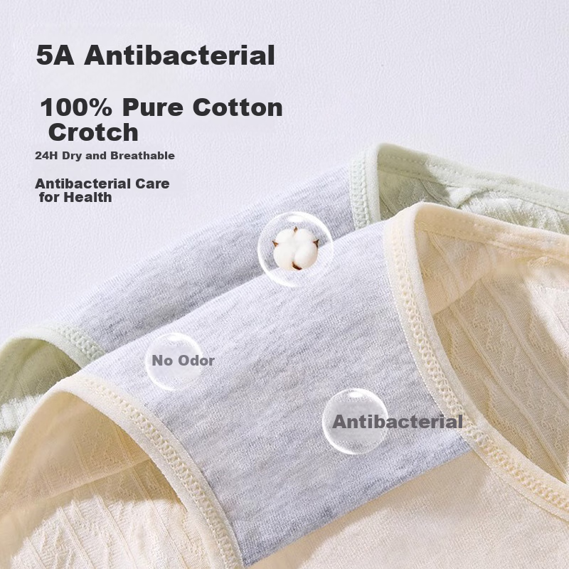 FitonTon 4-Pack Women's Underwear, Pure Cotton Antibacterial Crotch, Seamless Mi...