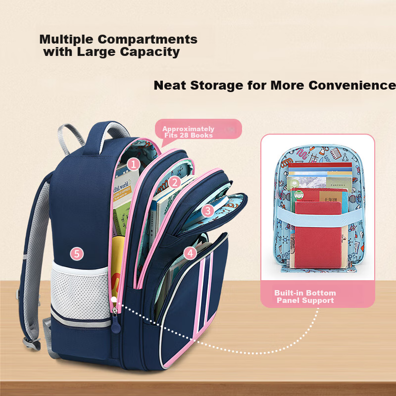 Edison Elementary School Backpack with Spine and Waist Protection, Anti-fall Pri...