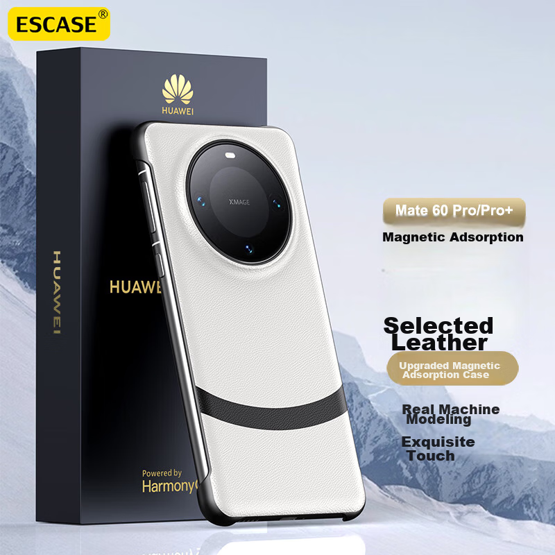 ESCASE Magnetic Genuine Leather Protective Case for Huawei Mate60 Pro And Mate60...