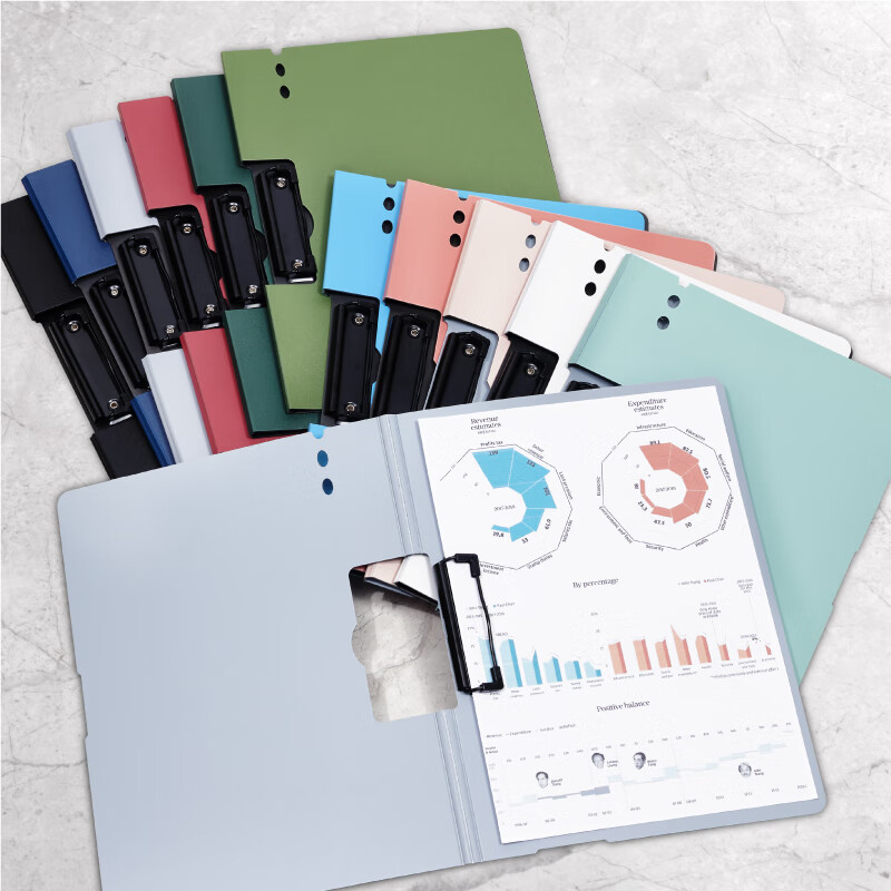 DSB A4 Horizontal Folding Clipboard Writing Plastic Folder with Metal Clip for S...