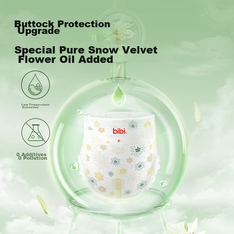 Bibi [Free Diapers] Royal Luxury Soft Mini Diapers S30 Pieces (4-8kg), Portable...