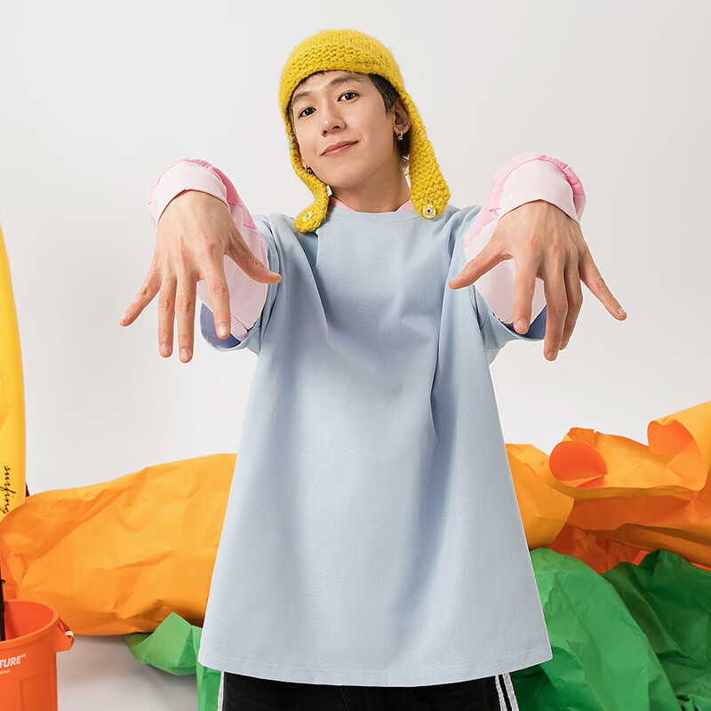 GENIOLAMODE Men's Cotton Breathable Summer Casual Simple All-Match Round Neck Yo...