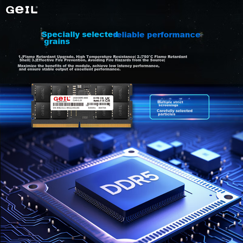GEIL 16GB DDR5-5600 Laptop Memory Module, Millennium Series