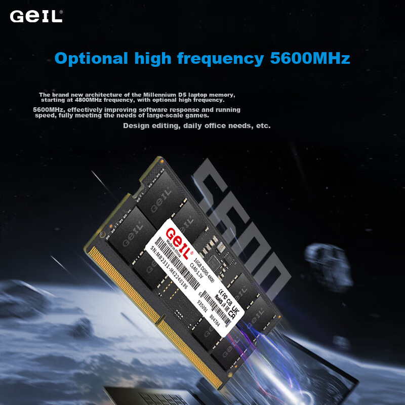 GEIL 16GB DDR5-5600 Laptop Memory Module, Millennium Series