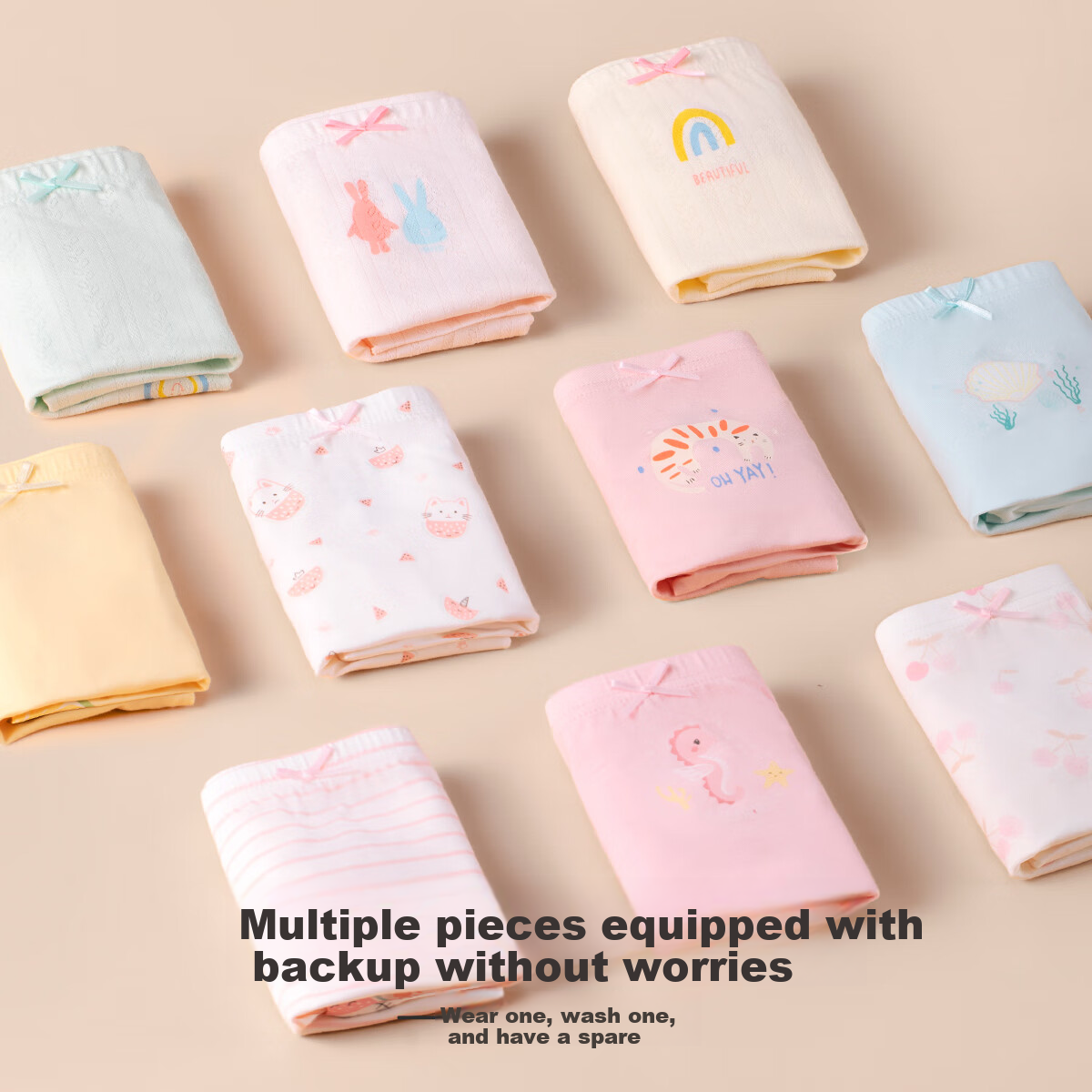 DEESHA DEESHA Girls' Underwear 3-Pack, Thin and Breathable, Antibacterial, No PP...