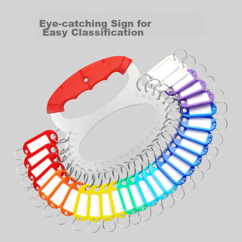 DSB (Disbi) Red Key Tray 30 Slots + 35 Marker Cards, Key Ring, Key Tags, Key Mar...