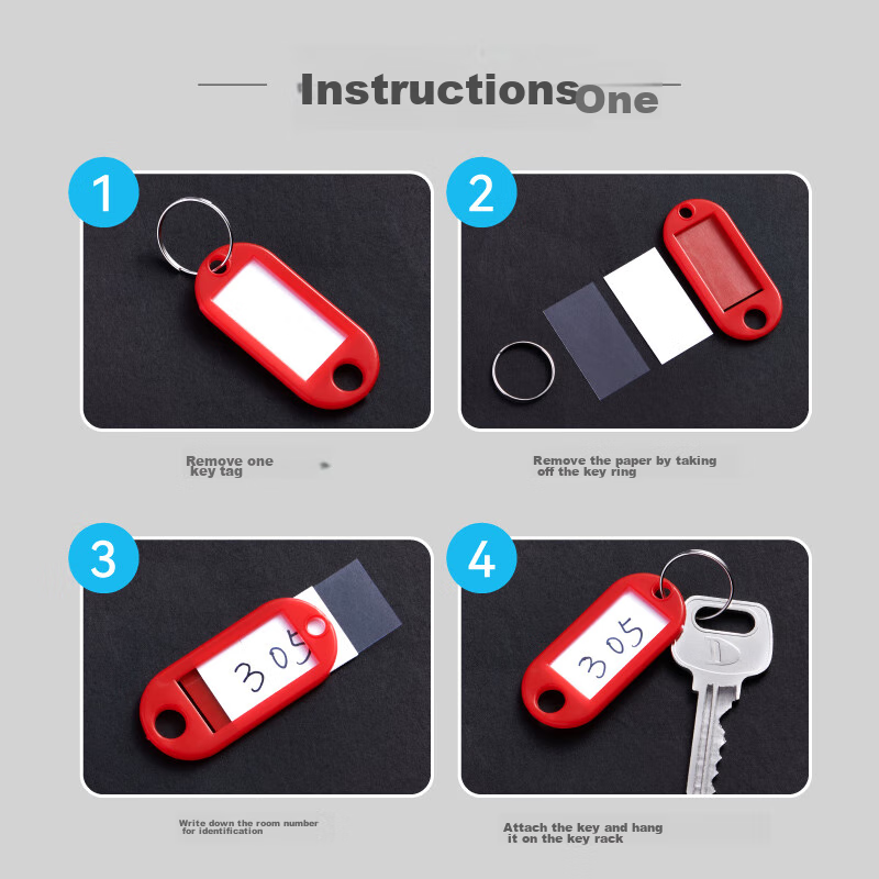 DSB (Disbi) Red Key Tray 30 Slots + 35 Marker Cards, Key Ring, Key Tags, Key Mar...