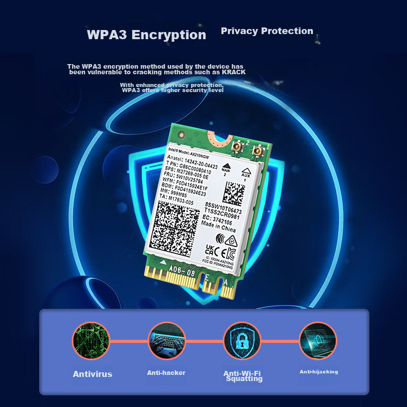 EB-LINK Intel AX210 Chip Desktop Wireless Network Card, 5,374M with External Ant...