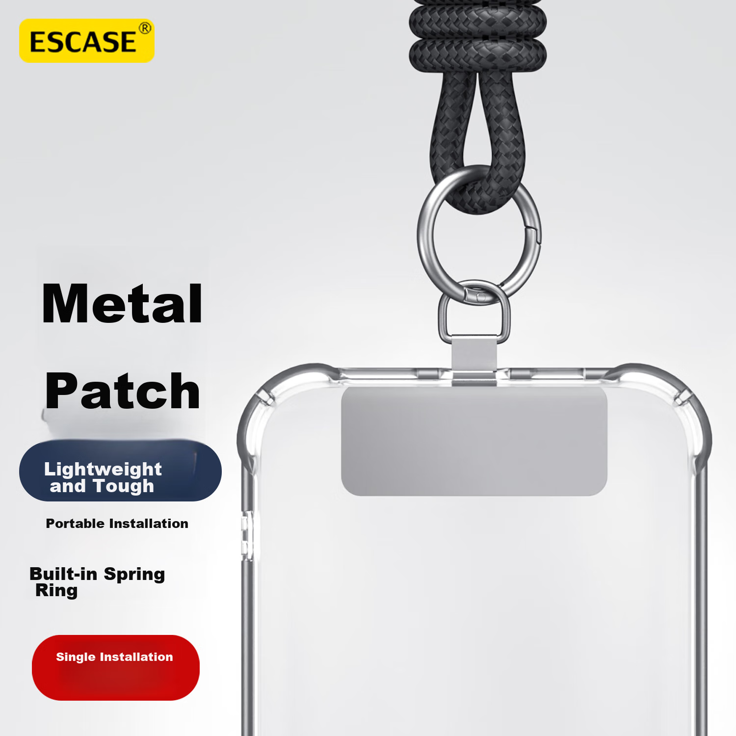 ESCASE Ultra-Thin Metal Clip Phone Case, Universal Clip-On Stand for Huawei, App...