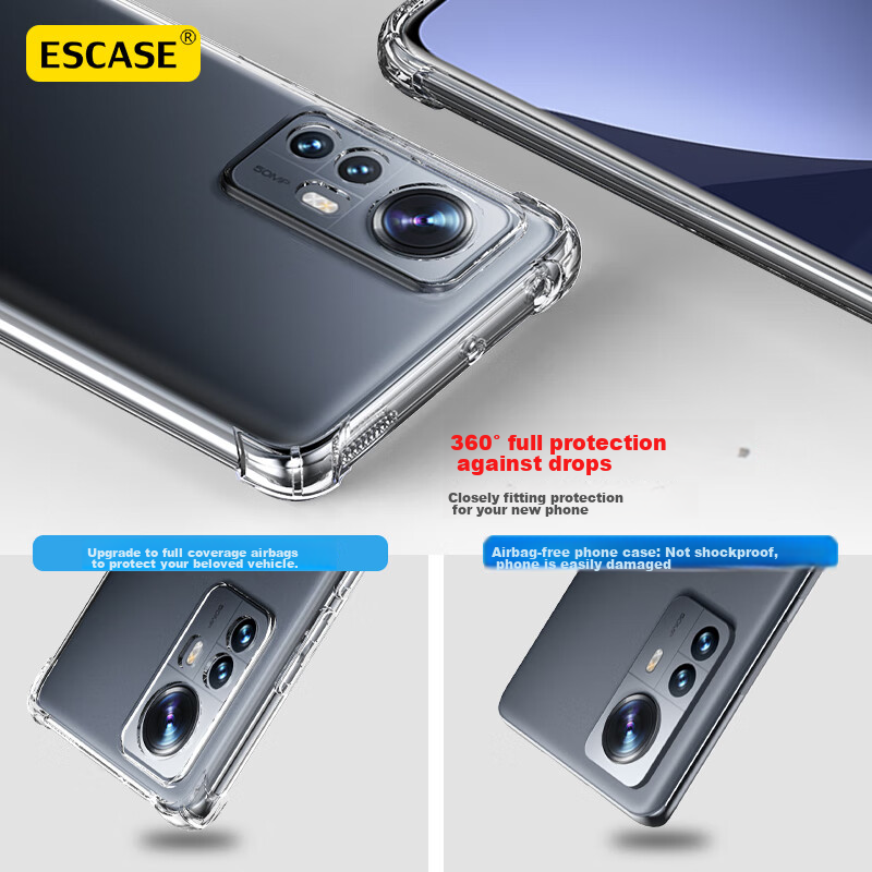 ESCASE Phone Case for Xiaomi 12S Pro, 12Pro Protective Cover, Full Protection Sh...