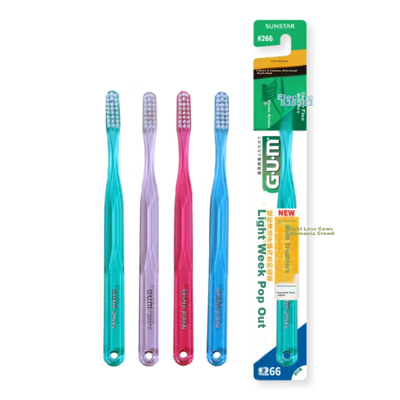 G·U·M Kangchi Jia #266 Soft Bristle Toothbrush, Fine Bristles for Gum Protection...