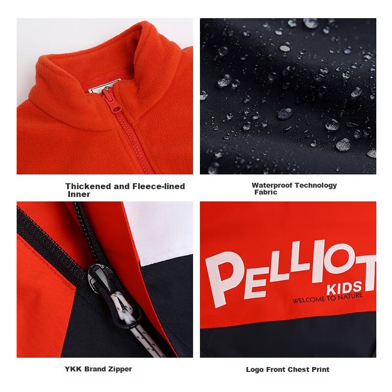 Pelliot Outdoor Children's 3-in-1 Hard Shell Windproof Winter Jacket 13040127 Re...