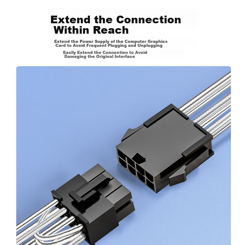 BURLEFRAN Graphics Card Power Cable Desktop Computer Case 8Pin to Dual 8Pin (2+6...