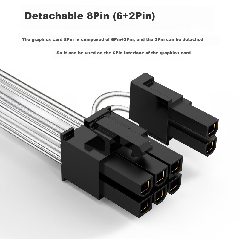 BURLEFRAN Graphics Card Power Cable Desktop Computer Case 8Pin to Dual 8Pin (2+6...