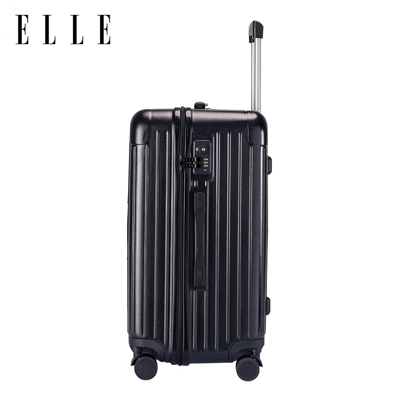 ELLE 26-Inch Luggage, Women's Trolley Suitcase, Black, Zipper, Password Lock, La...